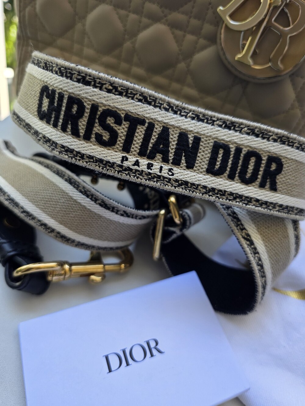 Dior Beige Lady Bag with Gold Hardware - Picture 7 of 16